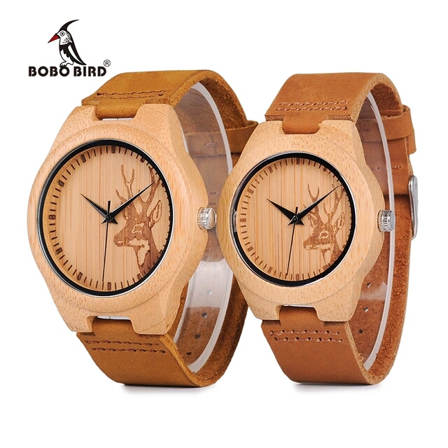 Elk-Deer-Wooden-Leather-Watch
