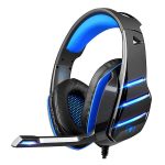 Gaming Headset for PS4, PS5, PC, Xbox One, PS4 Headset with Microphone, Surround Bass Sound, Headphones, Noise Cancelling, LED Lights